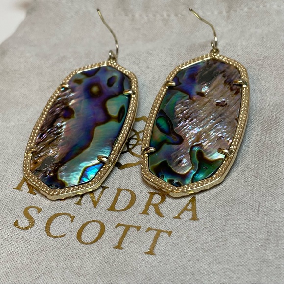 *SOLD* Kendra Scott Deva Earrings Abalone Iridescent Drusy - Picture 7 of 8
